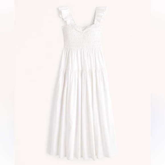 Abercrombie & Fitch Dresses & Skirts - Abercrombie & Fitch smocked ruffle midi dress